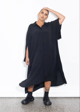 LaLA Buttons Shirt Dress | Black