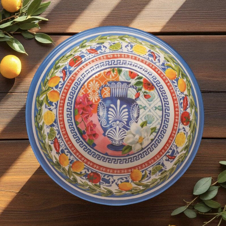 Lala Land Mediterranean Summer Melamine Salad Bowl