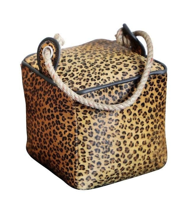 Door Stop | Leather Leopard Print