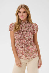 Saint Tropez Lilja Crinkle Top | Ballerina Blushed Bloom