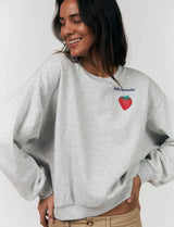Lollys Laundry Sybney Strawberry Sweatshirt | Grey Melange