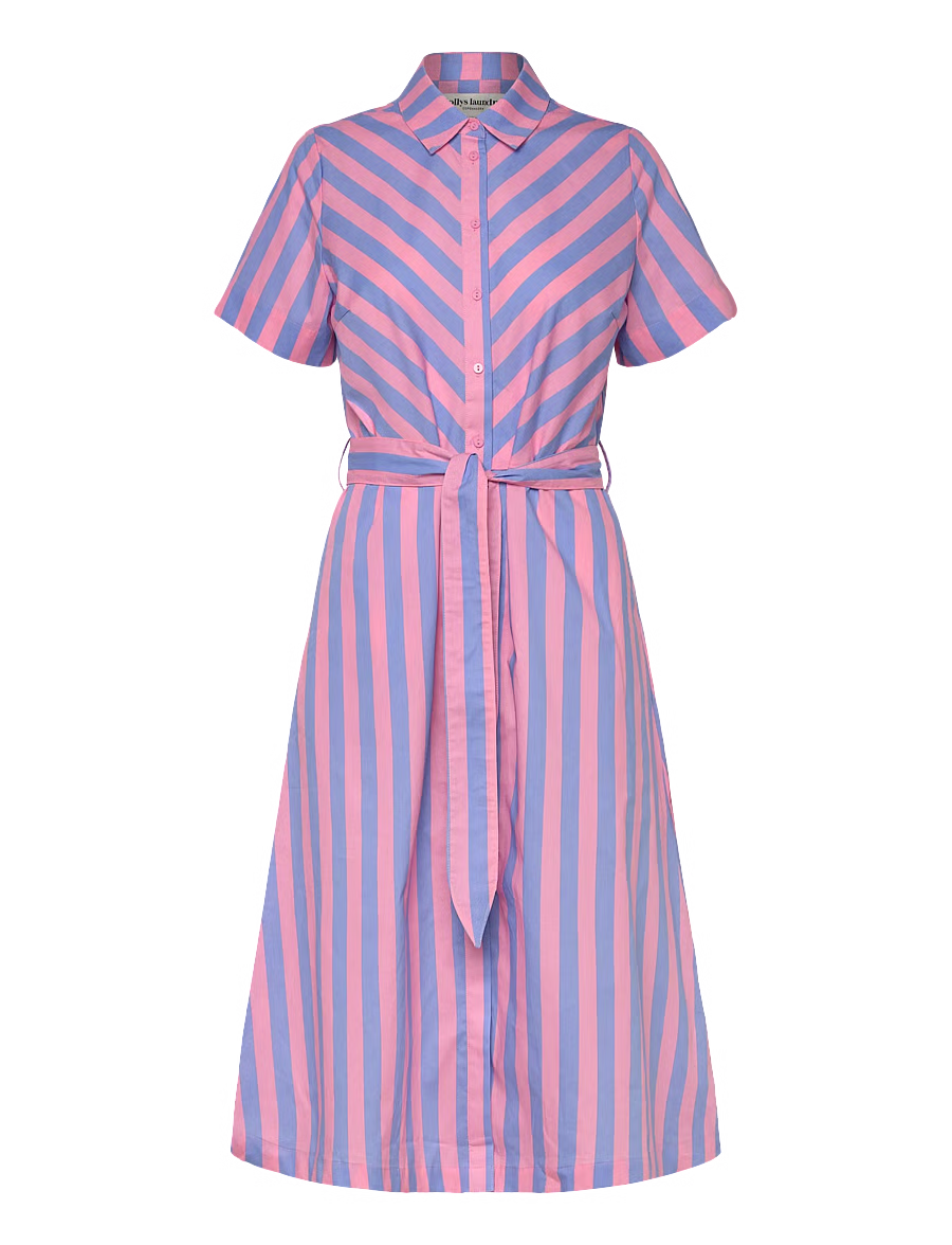 Lollys Laundry Tulle Midi Dress | Strip Pink Blue