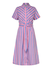 Lollys Laundry Tulle Midi Dress | Strip Pink Blue