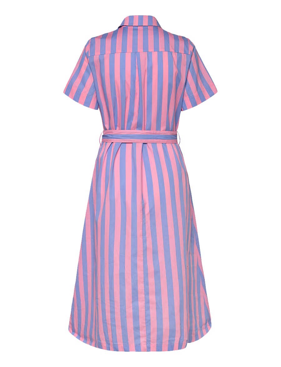 Lollys Laundry Tulle Midi Dress | Strip Pink Blue