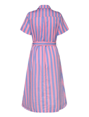 Lollys Laundry Tulle Midi Dress | Strip Pink Blue