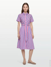 Lollys Laundry Tulle Midi Dress | Strip Pink Blue