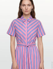 Lollys Laundry Tulle Midi Dress | Strip Pink Blue