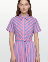 Lollys Laundry Tulle Midi Dress | Strip Pink Blue