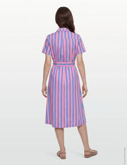 Lollys Laundry Tulle Midi Dress | Strip Pink Blue