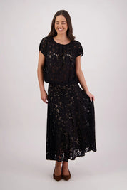 Briarwood Sparkle Lace Skirt | Black