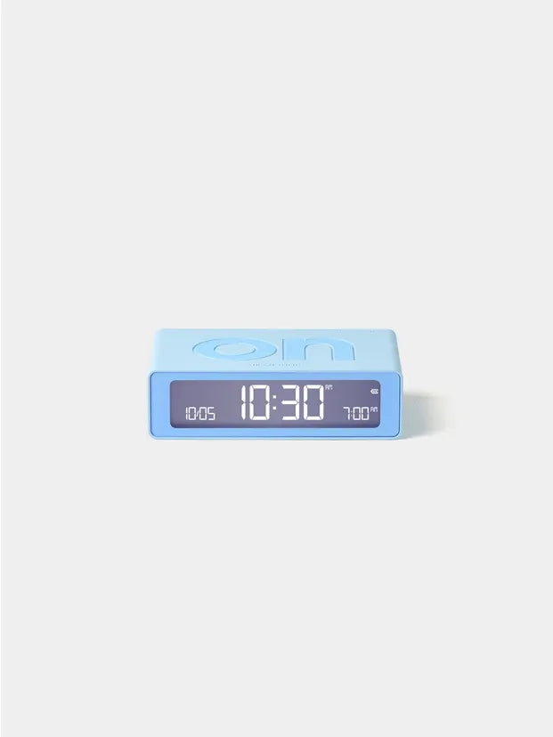 Lexon Flip Classic Rubber Clock | Light Blue
