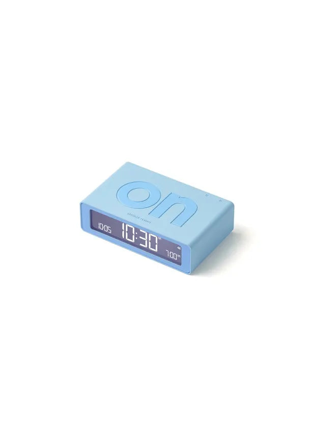 Lexon Flip Classic Rubber Clock | Light Blue