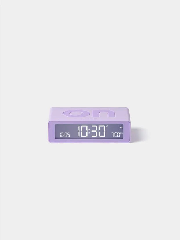 Lexon Flip Classic Rubber Clock | Lilac