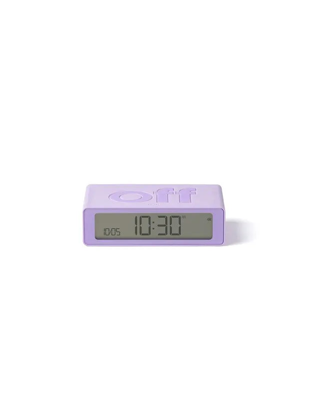 Lexon Flip Classic Rubber Clock | Lilac
