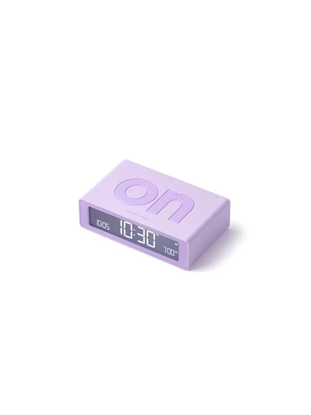 Lexon Flip Classic Rubber Clock | Lilac
