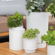 Radar Ribbed Porcelain Planter