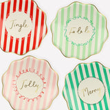 Striped Paper Plates Dinner Size | Set of 8