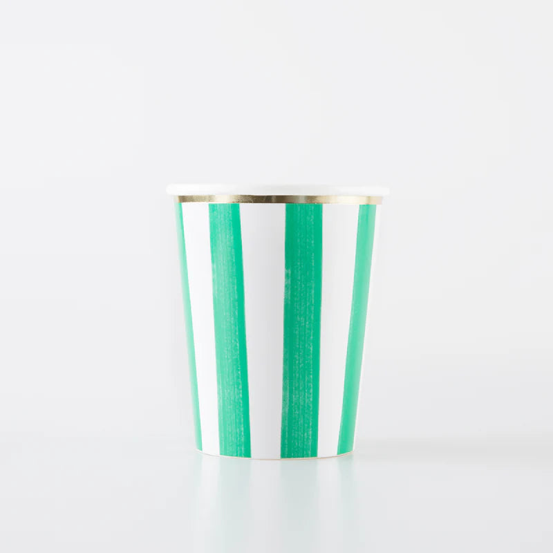 Striped Paper Cups | Set of 8