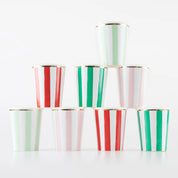 Striped Paper Cups | Set of 8