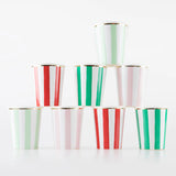 Striped Paper Cups | Set of 8