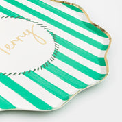 Striped Paper Plates Dinner Size | Set of 8