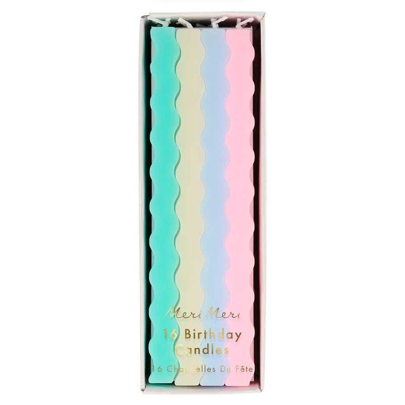 Meri Meri Pastel Wavy Candles | 16 Pack