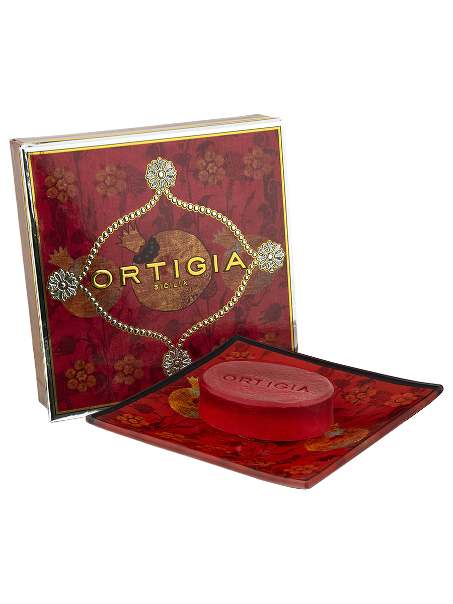 Ortigia Sicilia Glass Plate & Soap | Melograno (Pomegranate)