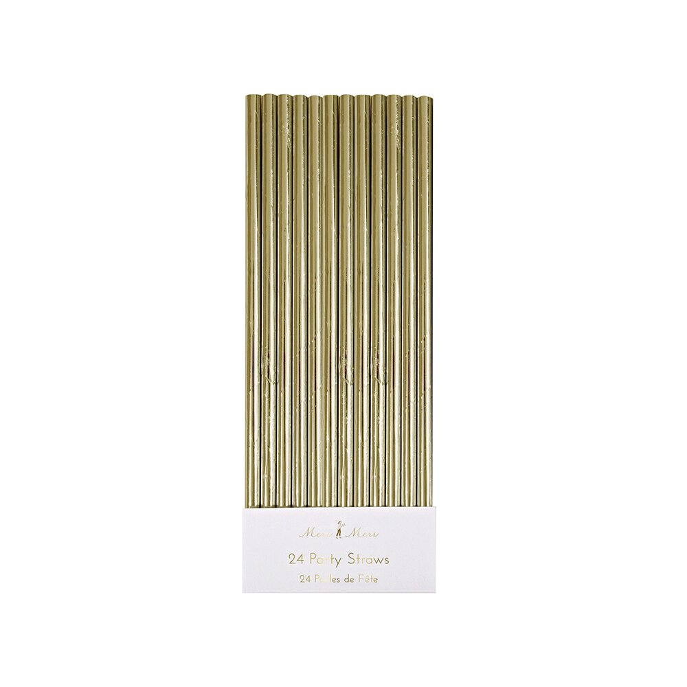 Meri Meri Gold Foil Straws | Gold 24 Pack