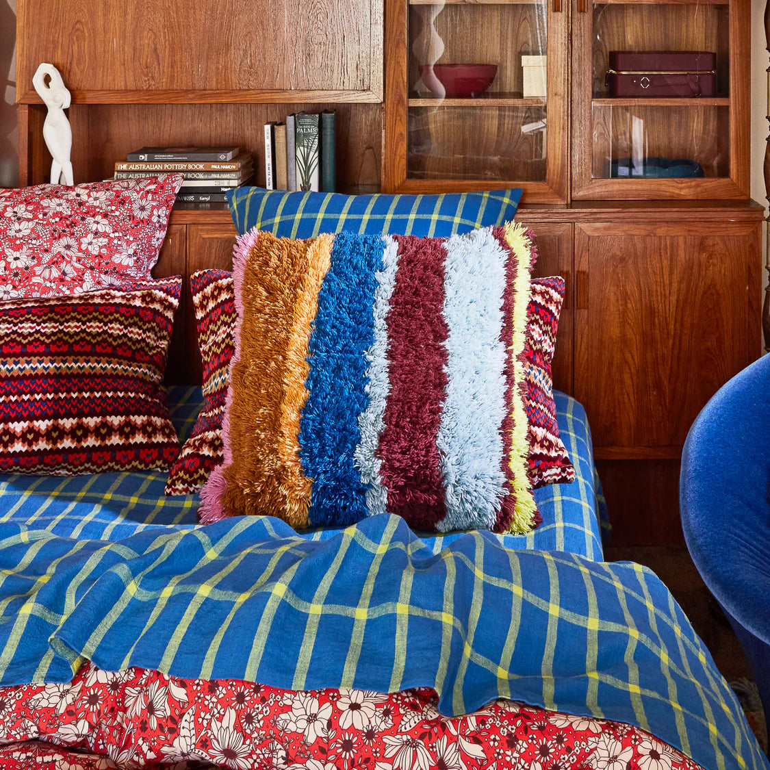 Sage X Clare Henri Shag Cushion | Mahogany | Feather Insert