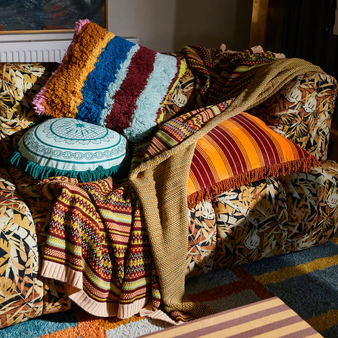 Sage X Clare Henri Shag Cushion | Mahogany | Feather Insert