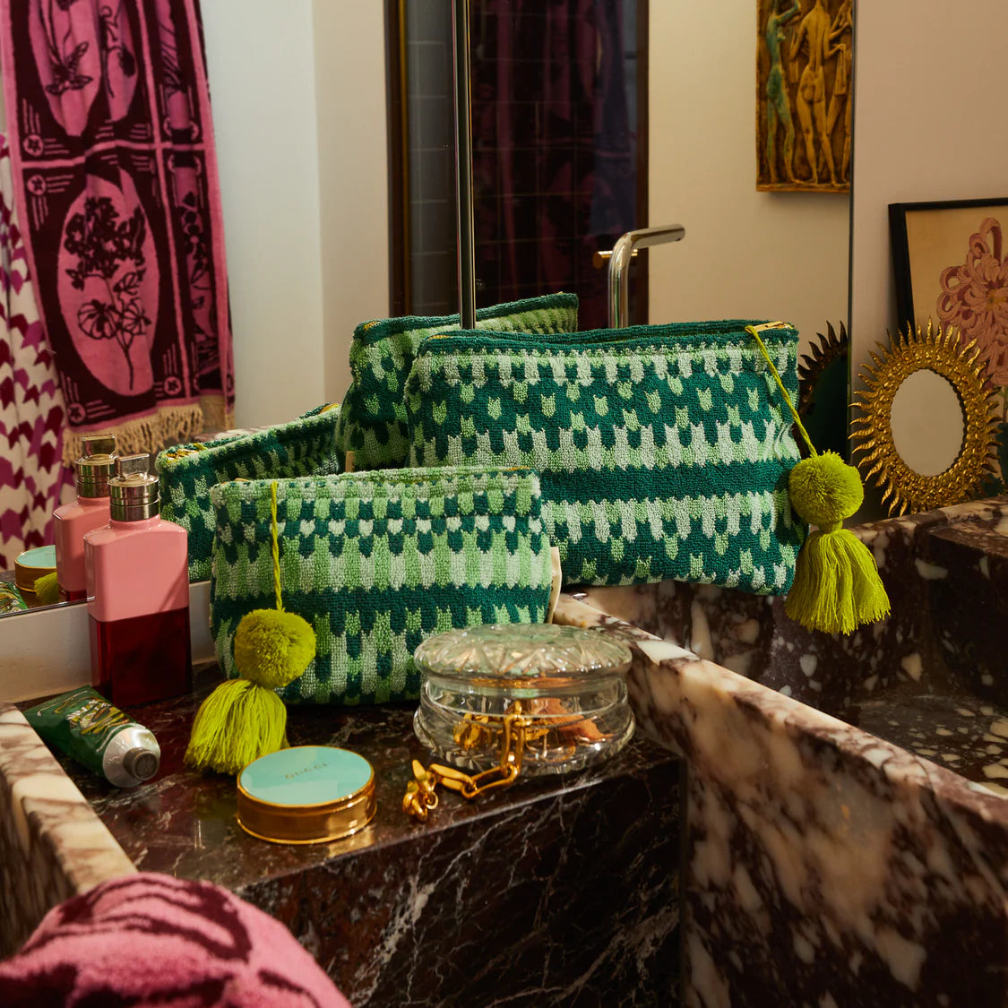 Sage X Clare Arlette Terry Pouch | Jade