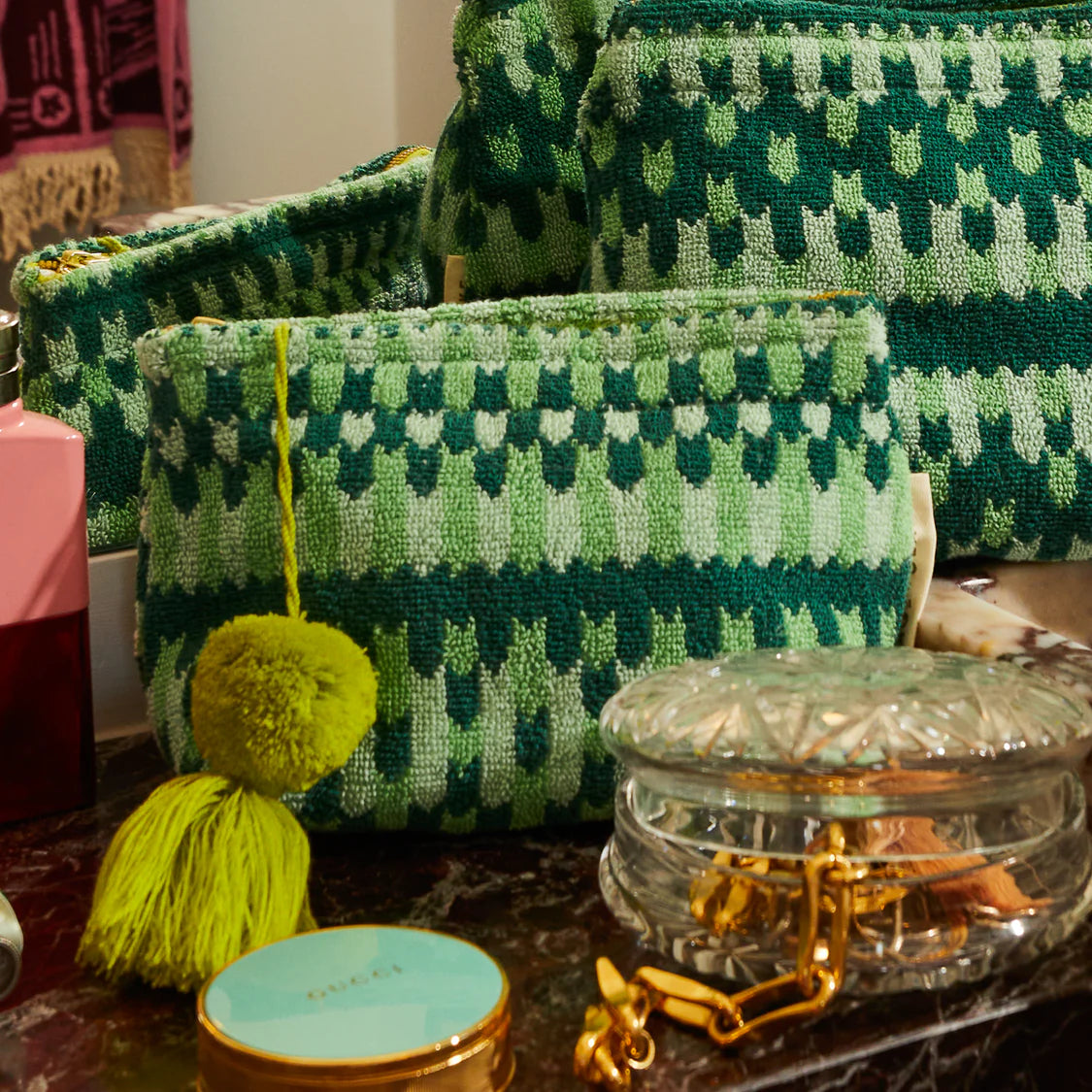 Sage X Clare Arlette Terry Pouch | Jade