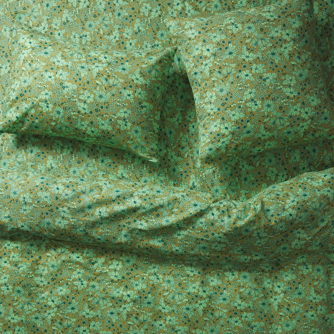 Sage X Clare Evette Cotton Quilt Cover | Olive Queen