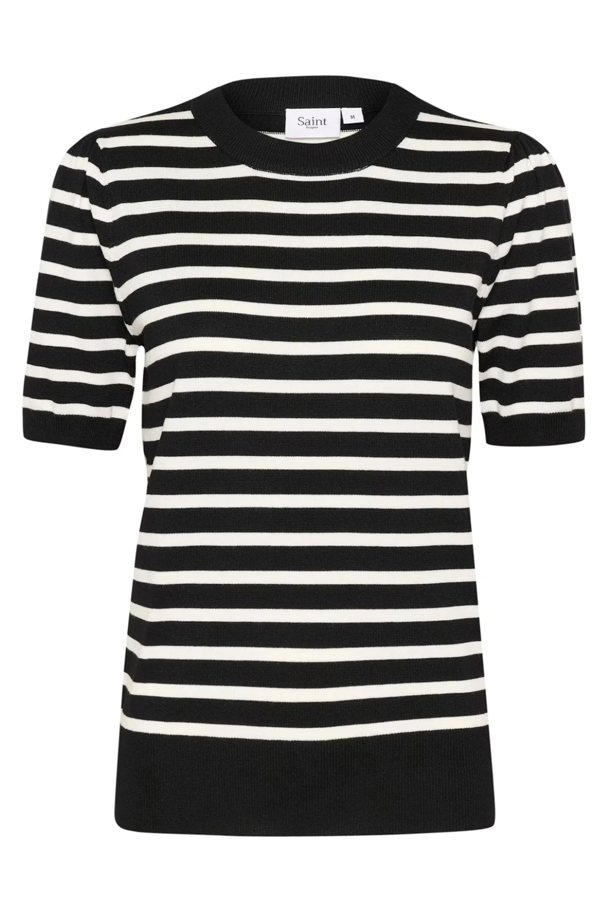 Saint Tropez Mila Short Sleeve Pullover | Black Stripe