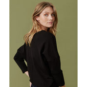 St Tropez Round Neck Pullover | Black