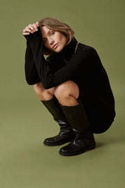 St Tropez Rollneck Dress | Black