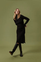 St Tropez Rollneck Dress | Black