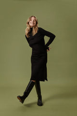 St Tropez Rollneck Dress | Black