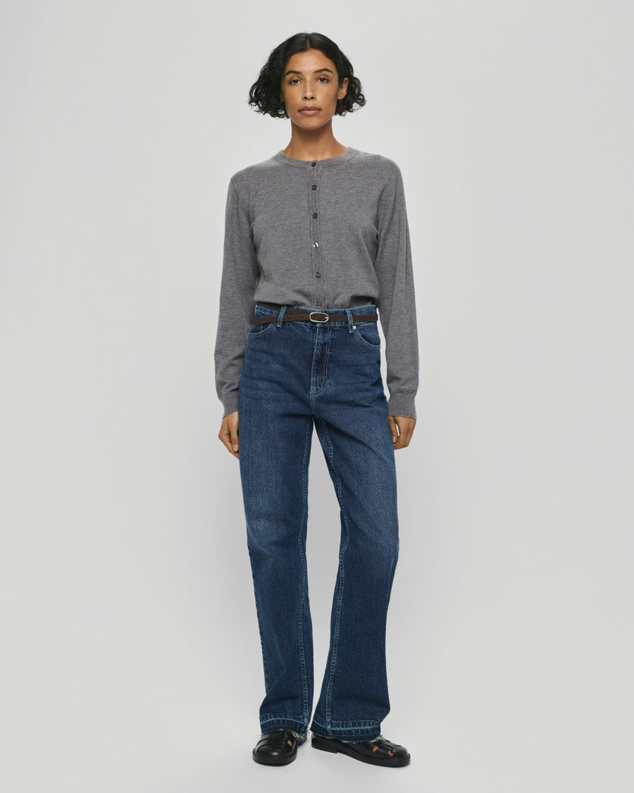 MSCH Eli Ada HW Straight Jeans Long | Mid Blue Wash