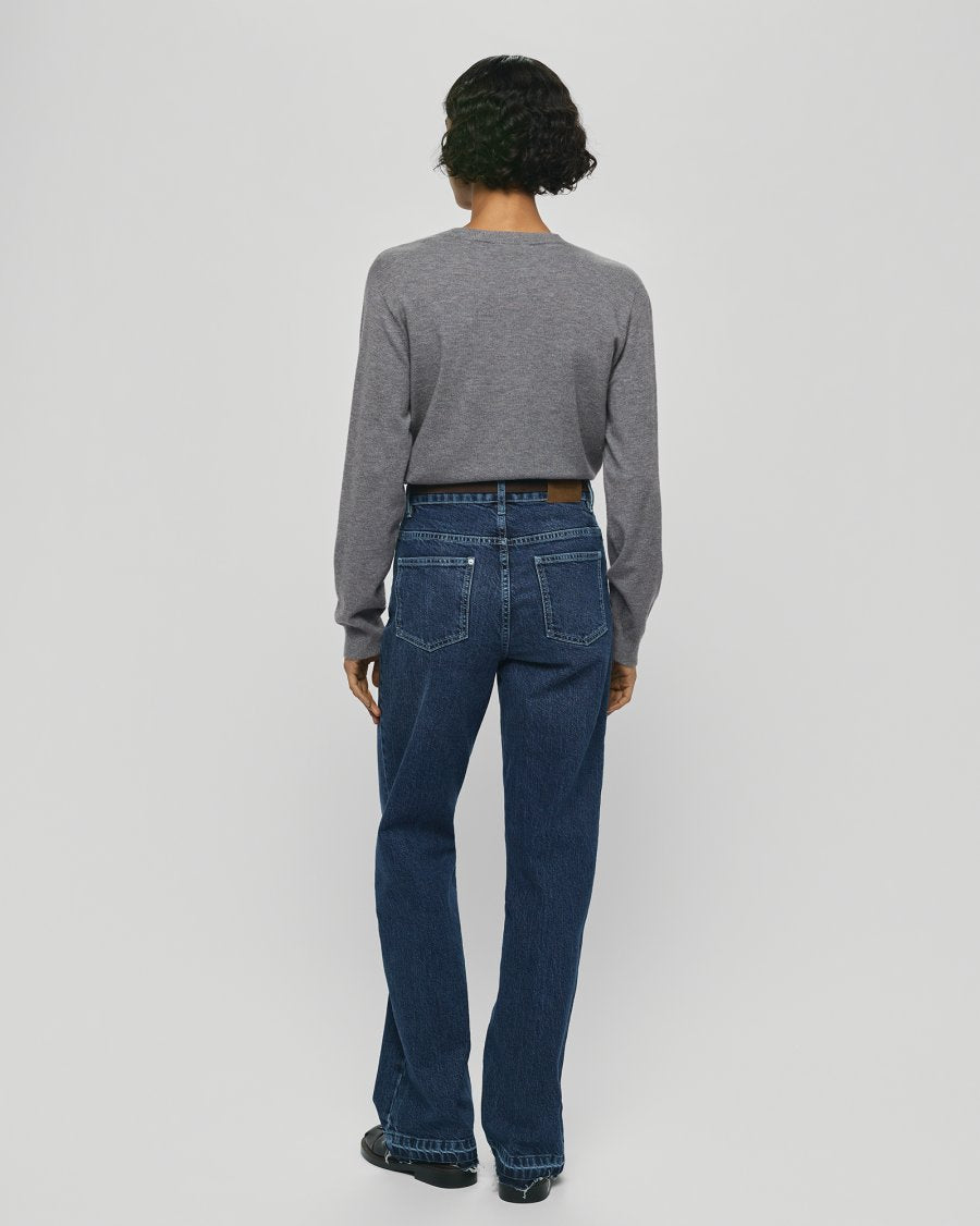 MSCH Eli Ada HW Straight Jeans Long | Mid Blue Wash