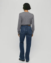 MSCH Eli Ada HW Straight Jeans Long | Mid Blue Wash