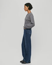MSCH Eli Ada HW Straight Jeans Long | Mid Blue Wash