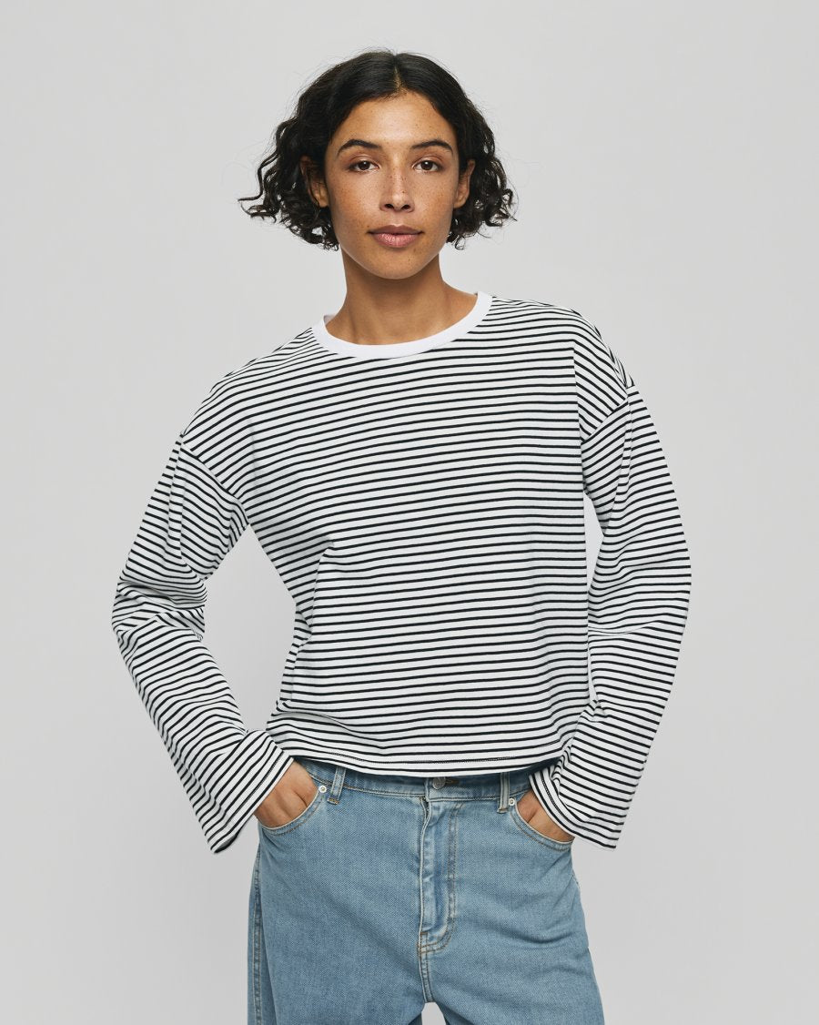 MSCH Krestiane Pullover | Stripe Egret Black