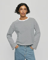 MSCH Krestiane Pullover | Stripe Egret Black