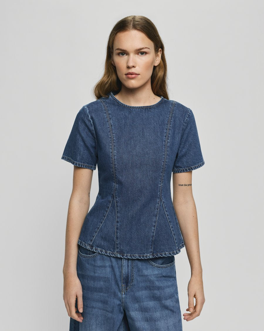 MSCH Turig Alena SS Top | Mid Blue Wash