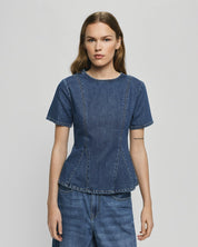 MSCH Turig Alena SS Top | Mid Blue Wash