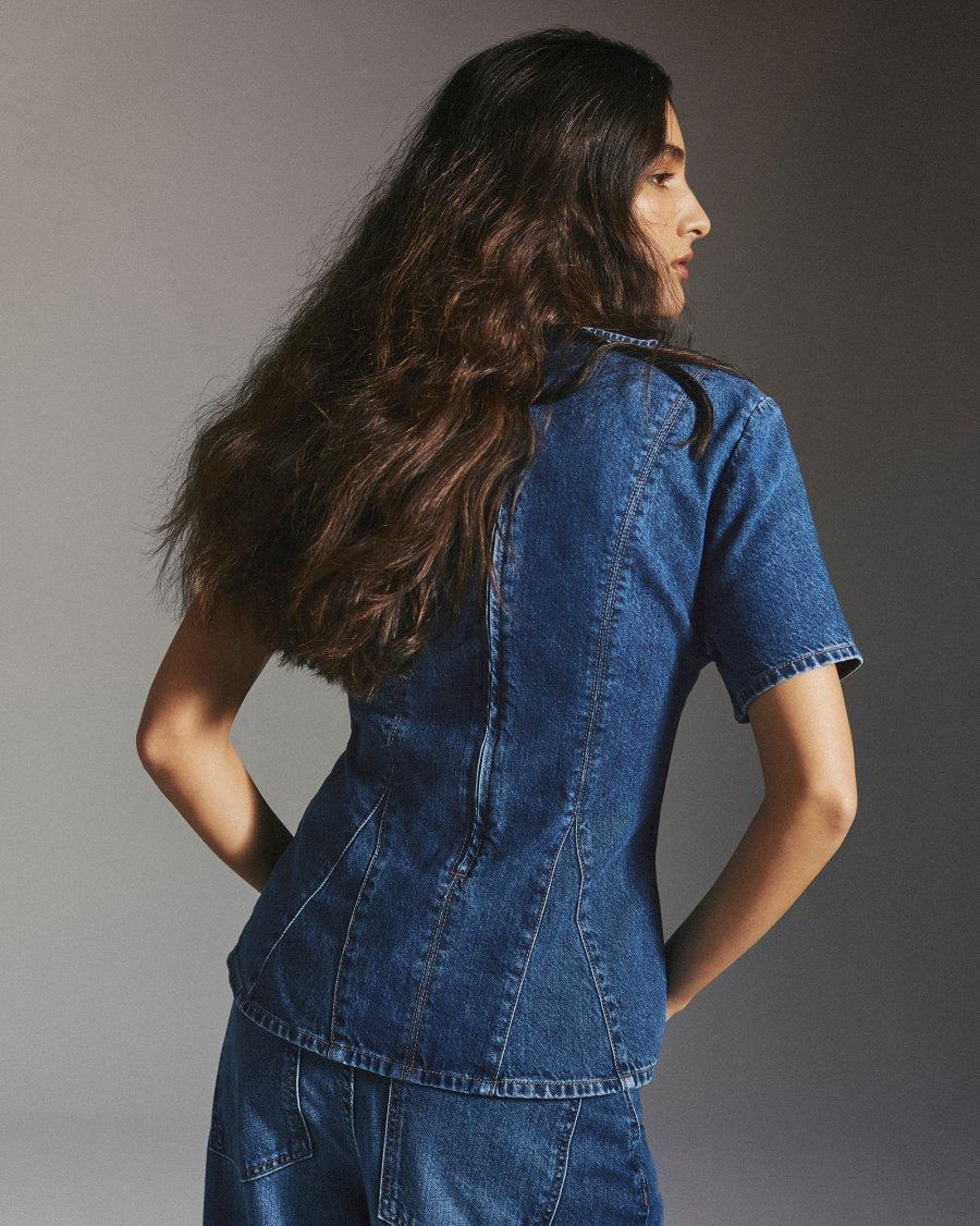 MSCH Turig Alena SS Top | Mid Blue Wash