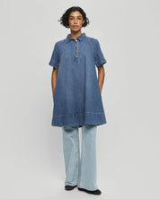 MSCH Turo Alena Short Sleeve Dress | Mid Blue Wash