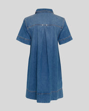 MSCH Turo Alena Short Sleeve Dress | Mid Blue Wash