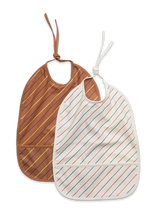 Bib Striped Pack of 2 | Mellow Caramel